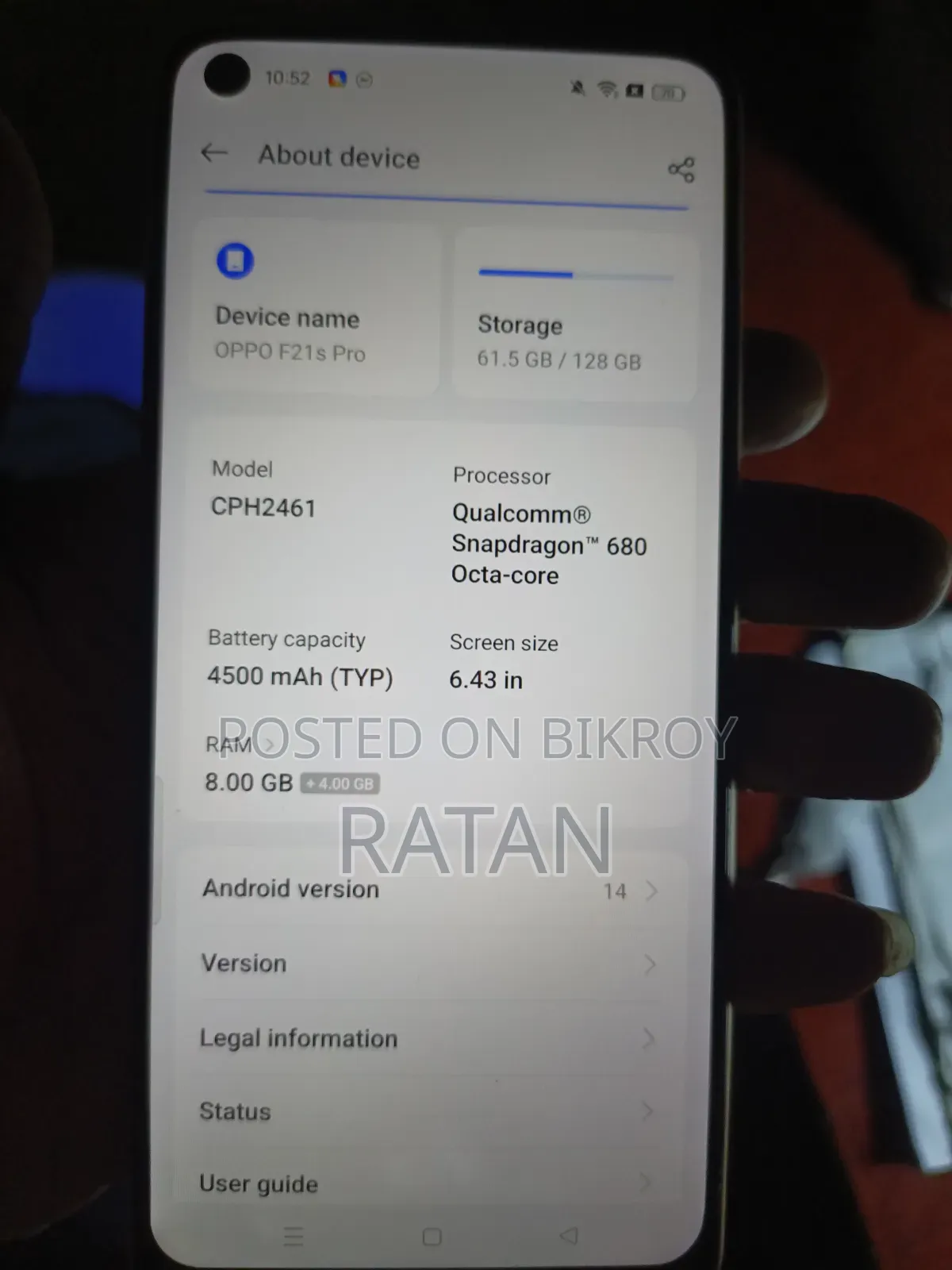 ওপ্পো এফ২১এস প্রো ১২৮ জিবি রোজ গোল্ড