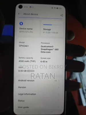 ওপ্পো এফ২১এস প্রো ১২৮ জিবি রোজ গোল্ড