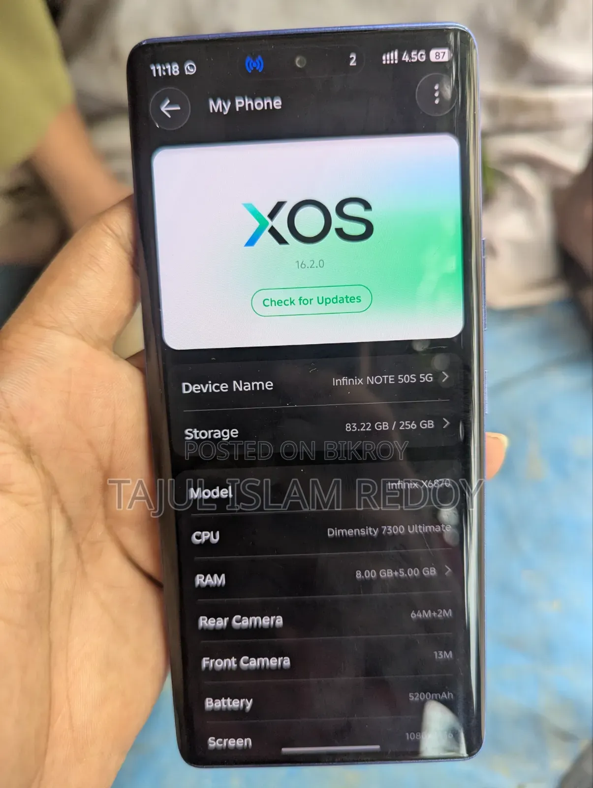 Infinix Note 50s 256 GB Blue