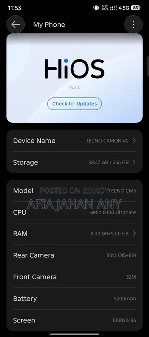 Tecno Camon 40 256 GB