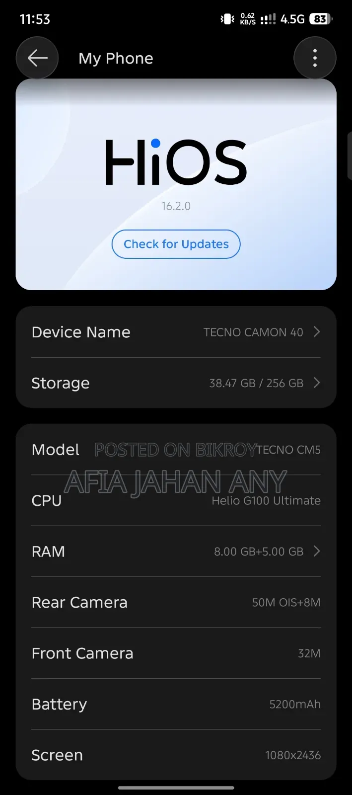 Tecno Camon 40 256 GB