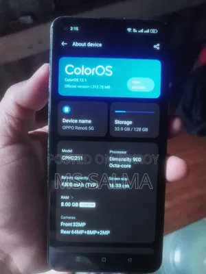 Oppo Reno6 5G 128 GB Black