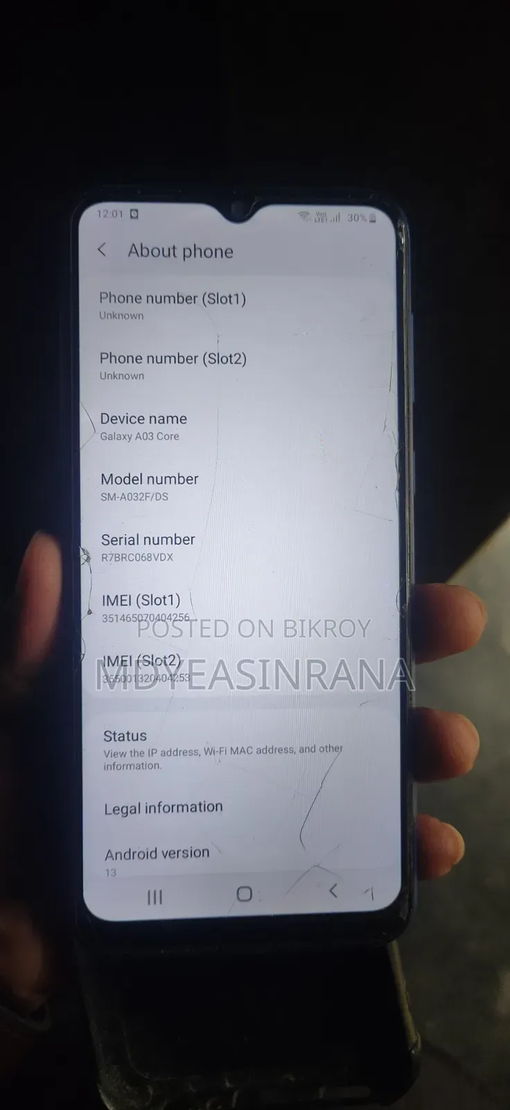 Samsung Galaxy A03 Core 32 GB Blue