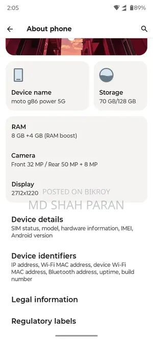 Motorola Moto G86 Power 5G 128 GB Purple