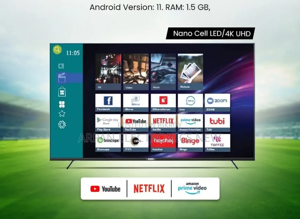 Smart 43-Inch Android TV RAM: 2GB, Storage: 16GB