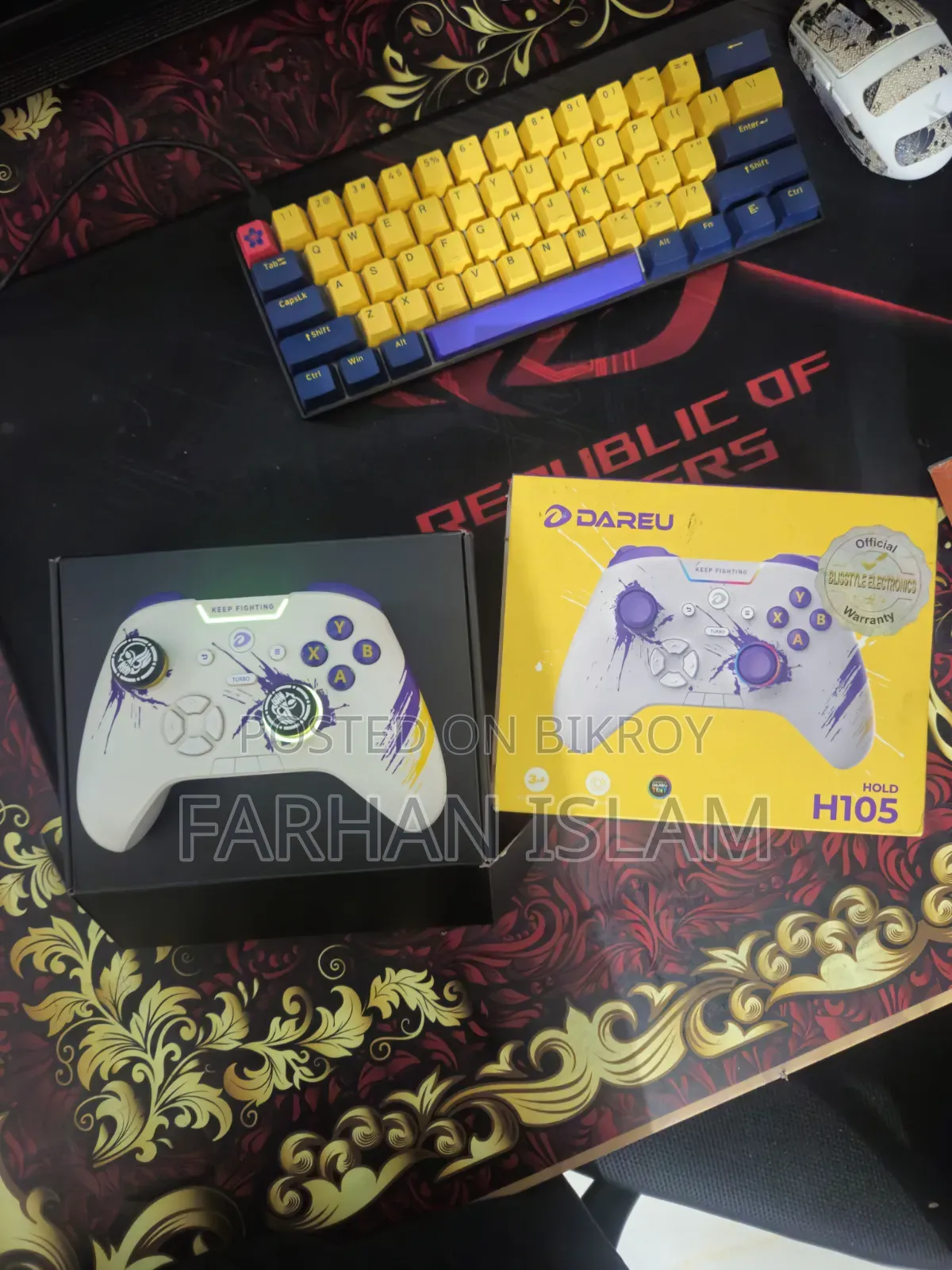Dareu White Rgb Gaming Controller