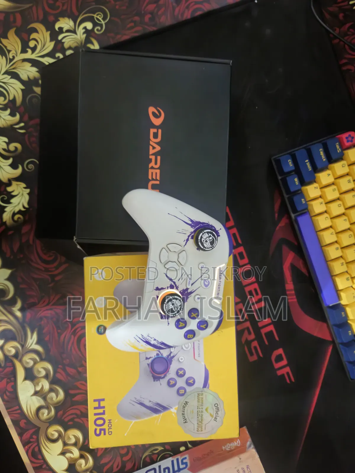 Dareu White Rgb Gaming Controller