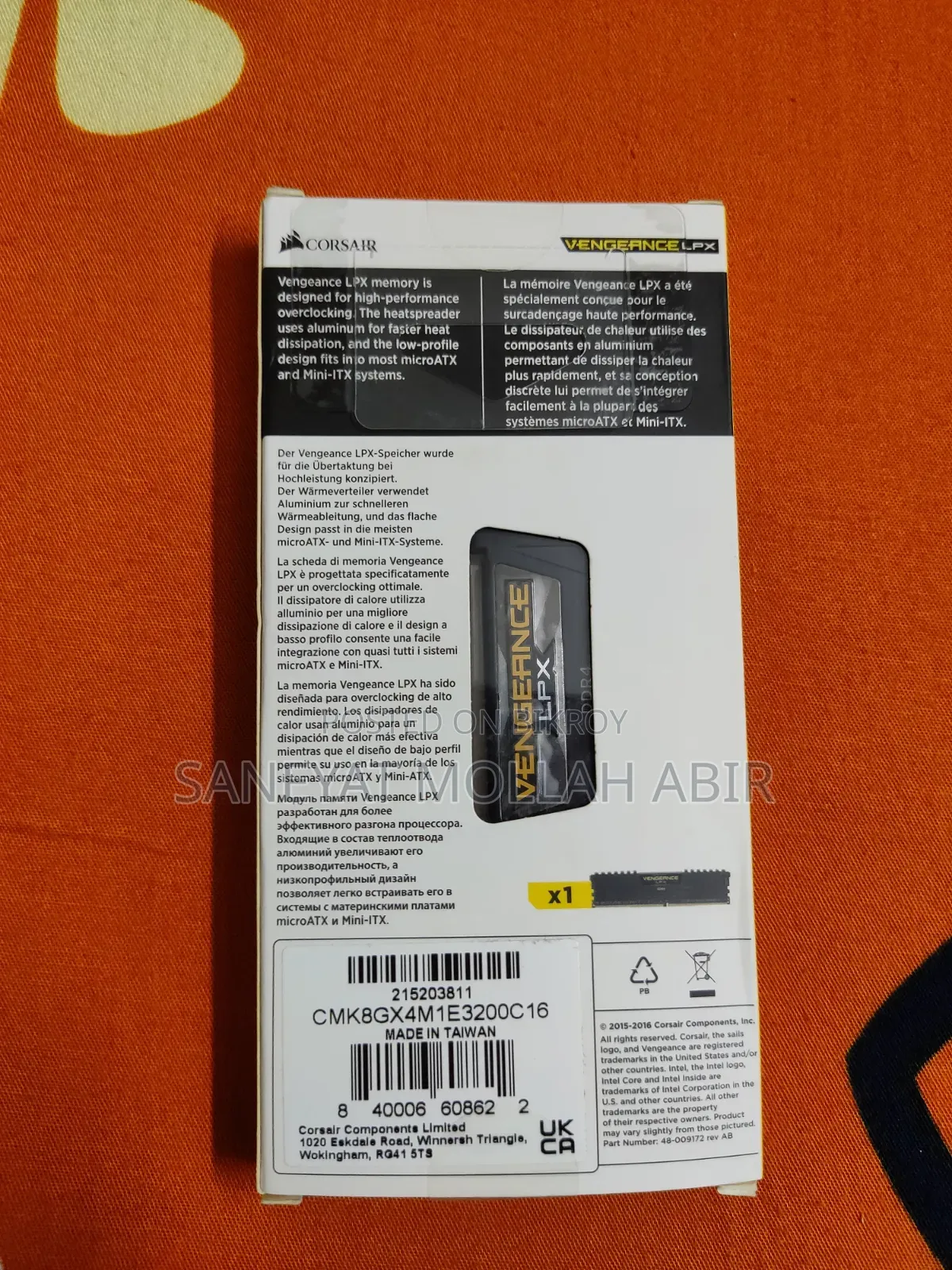 Corsair Vengeance LPX 8gb Ram