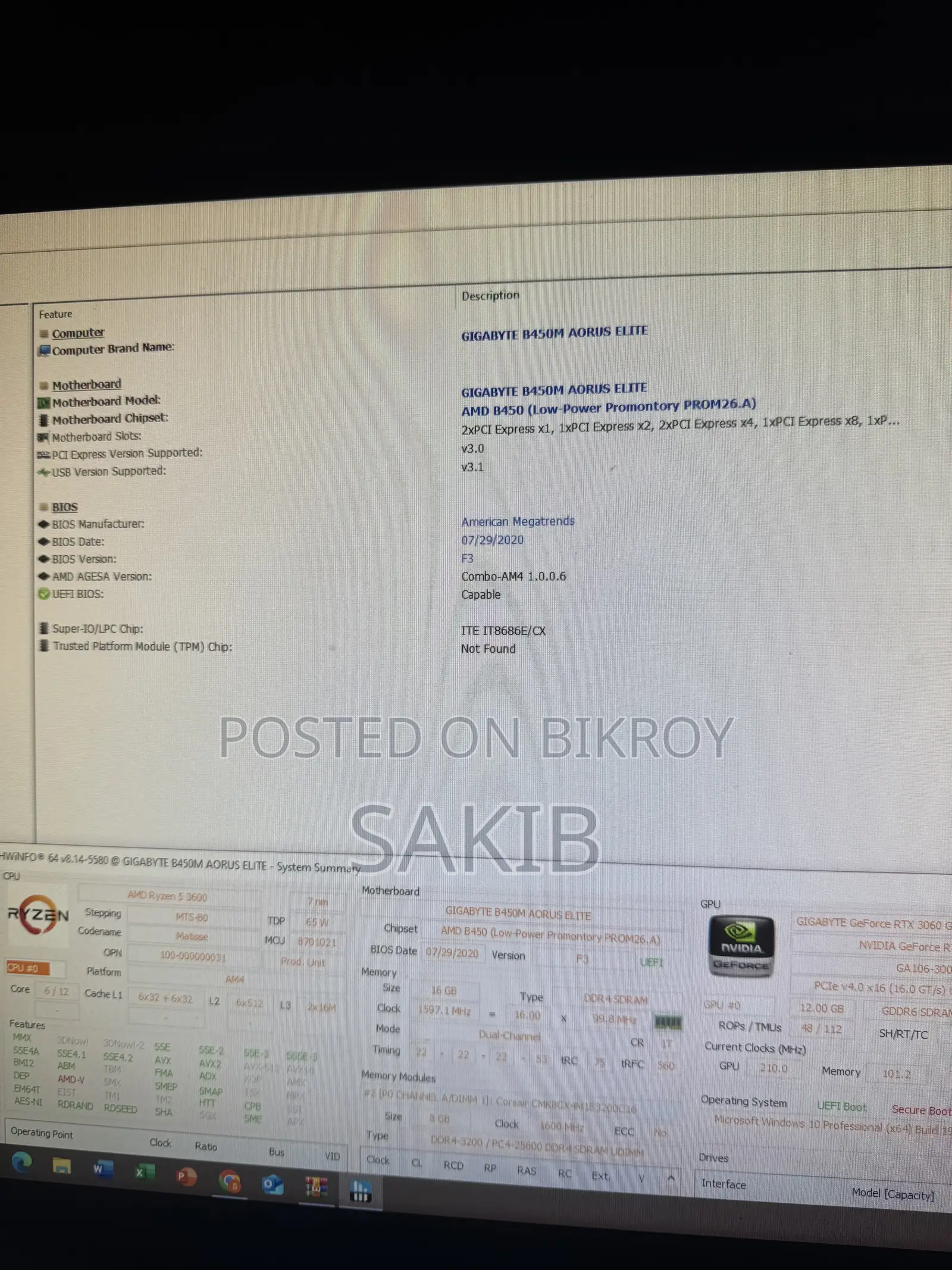 Desktop Computer 16GB AMD Ryzen 5 HDD 500GB