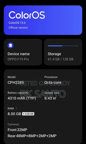 Oppo F19 Pro 128 GB Bronze