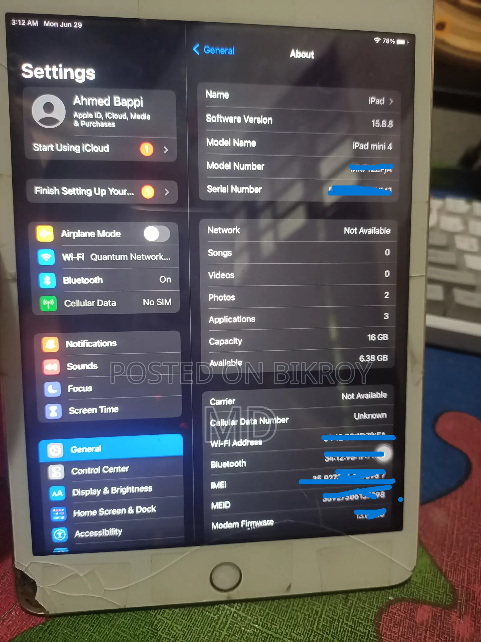 Apple iPad mini 4 16 GB Silver