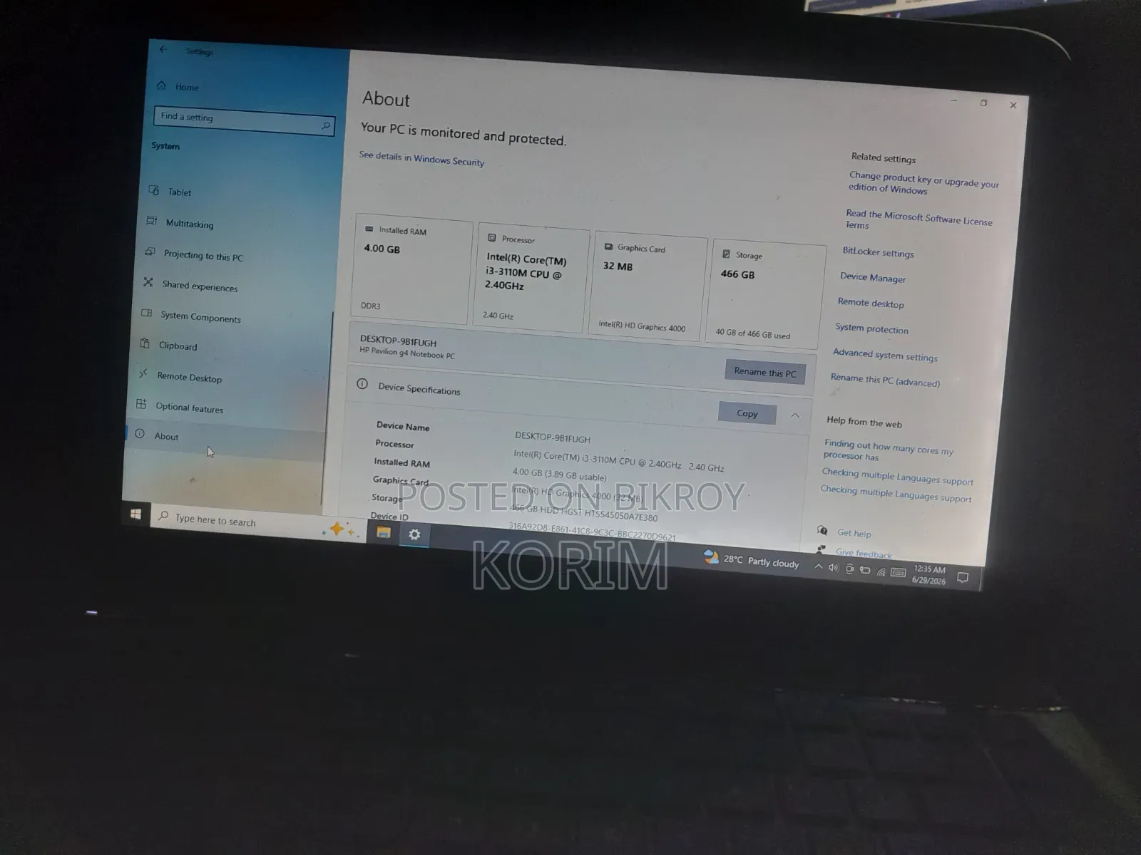 Laptop HP Pavilion G4 4GB Intel Core i3 HDD 500GB