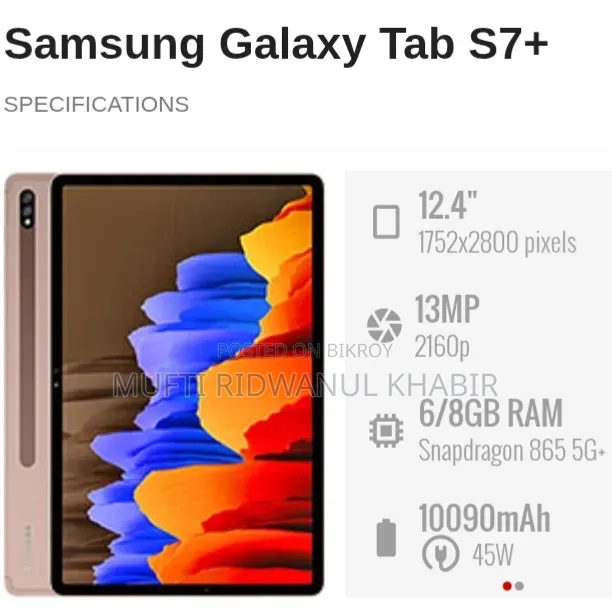 Samsung Galaxy Tab S7+ 128 GB Silver