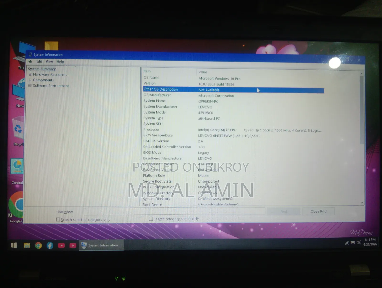 Laptop Lenovo ThinkPad W510 8GB Intel Core I7 HDD 48GB