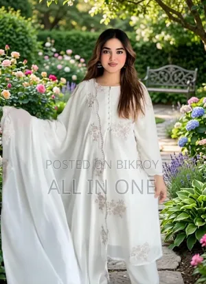 Sada Bahar Three Piece Cotton Fabric and Embroidery Work.