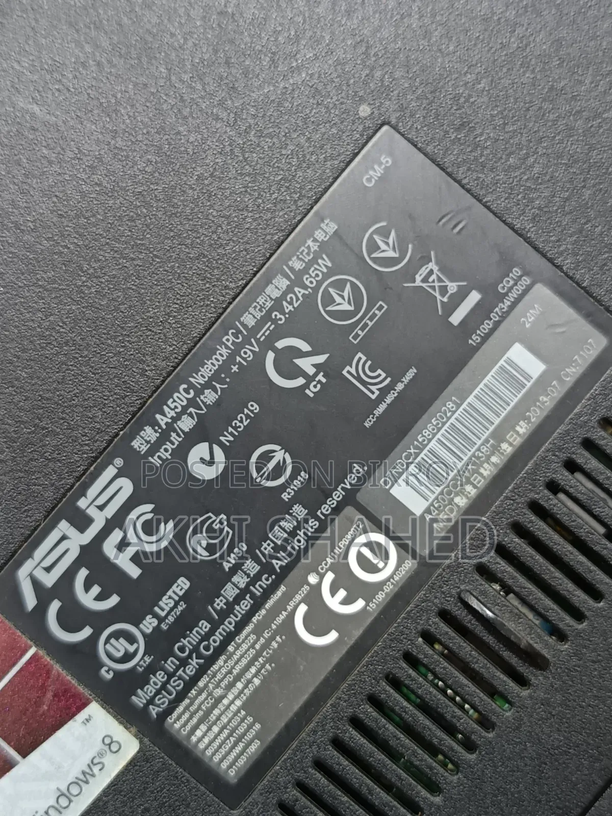 Laptop Asus 4GB Intel Core I5 SSD 700GB