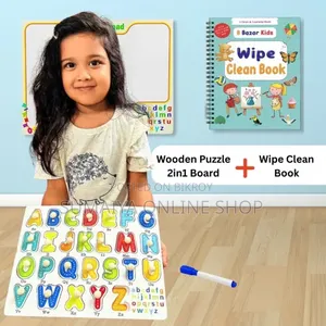 Kids Alphabet Puzzle Wipe Board and Book Combo