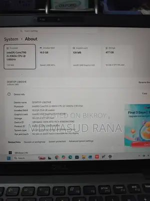 Laptop Dell Latitude 5400 16GB Intel Core I5 SSD 512GB