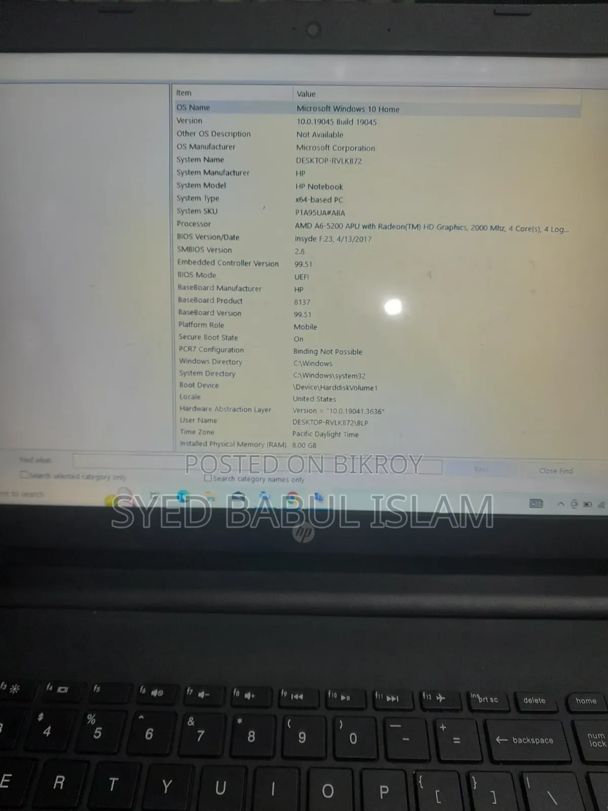 Laptop HP 15 8GB AMD A6 SSD 128GB