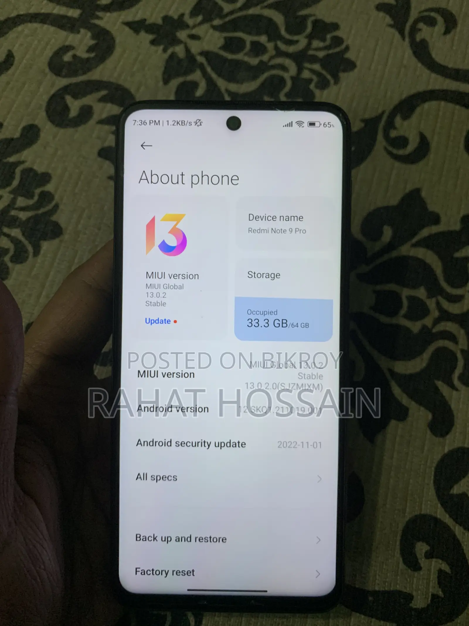 Xiaomi Redmi Note 9 Pro Max 128 GB Green