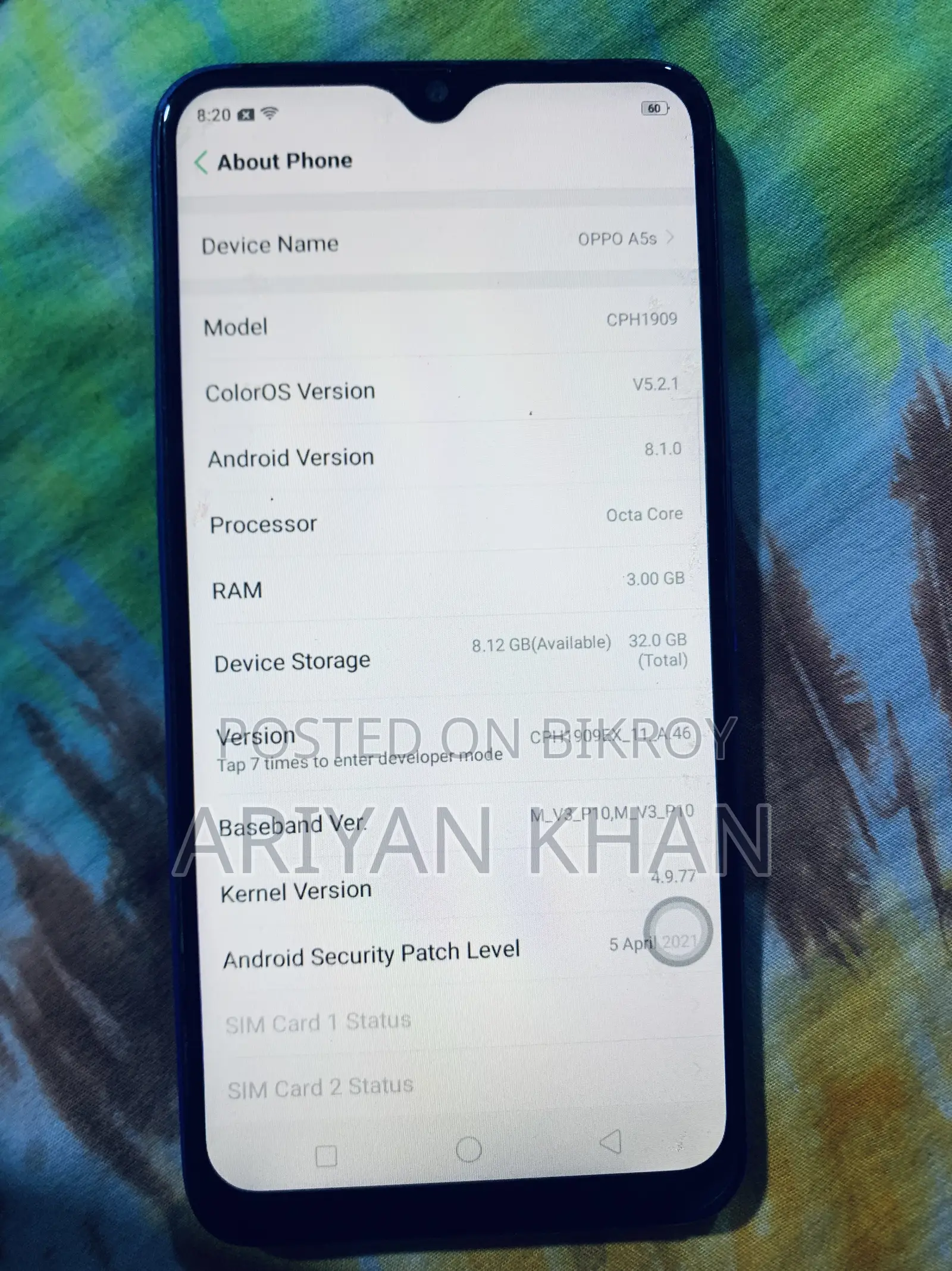 Oppo A5s (AX5s) 32 GB Blue