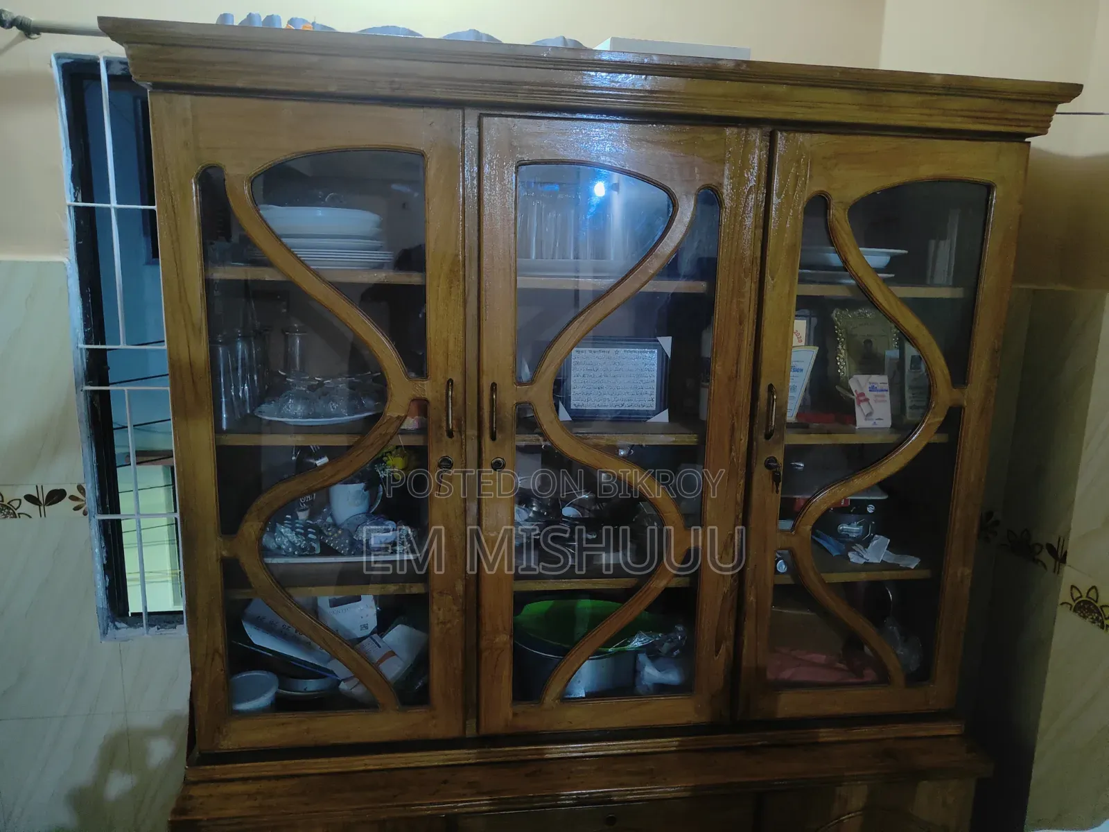 Chittagong Teak Wood Showcase Cabinet