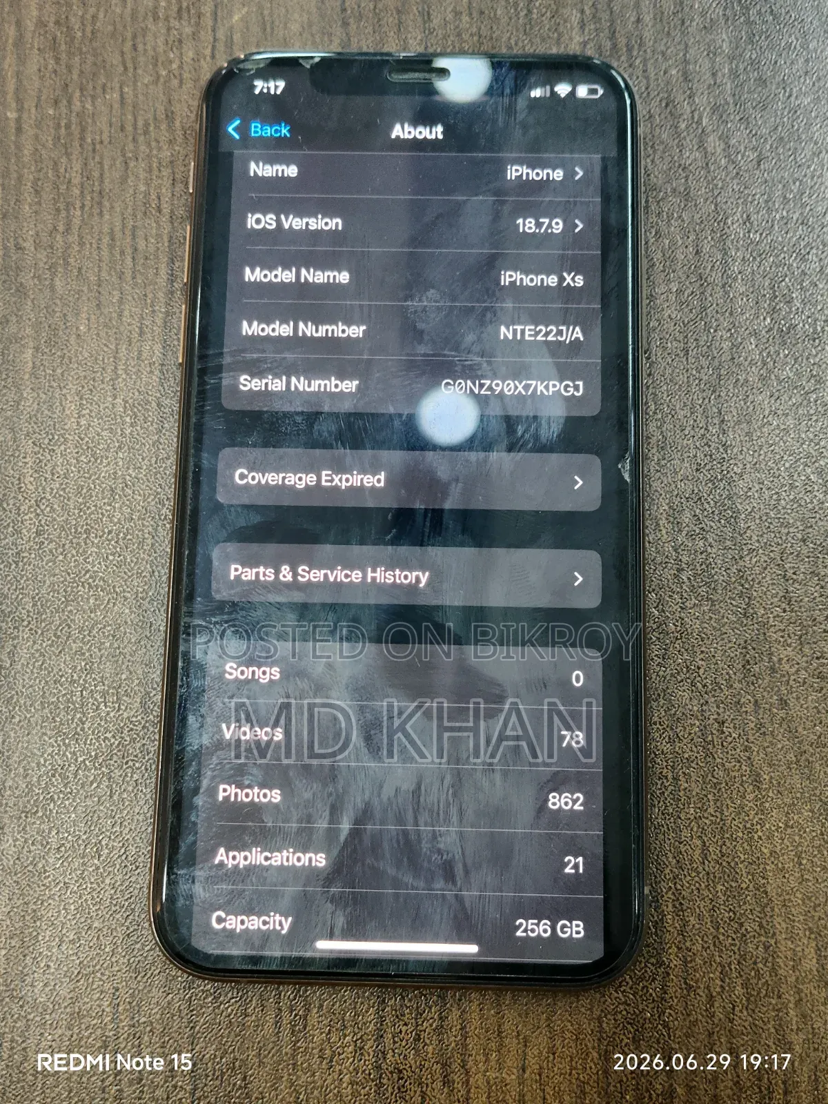 Apple iPhone XS 256 GB Gold