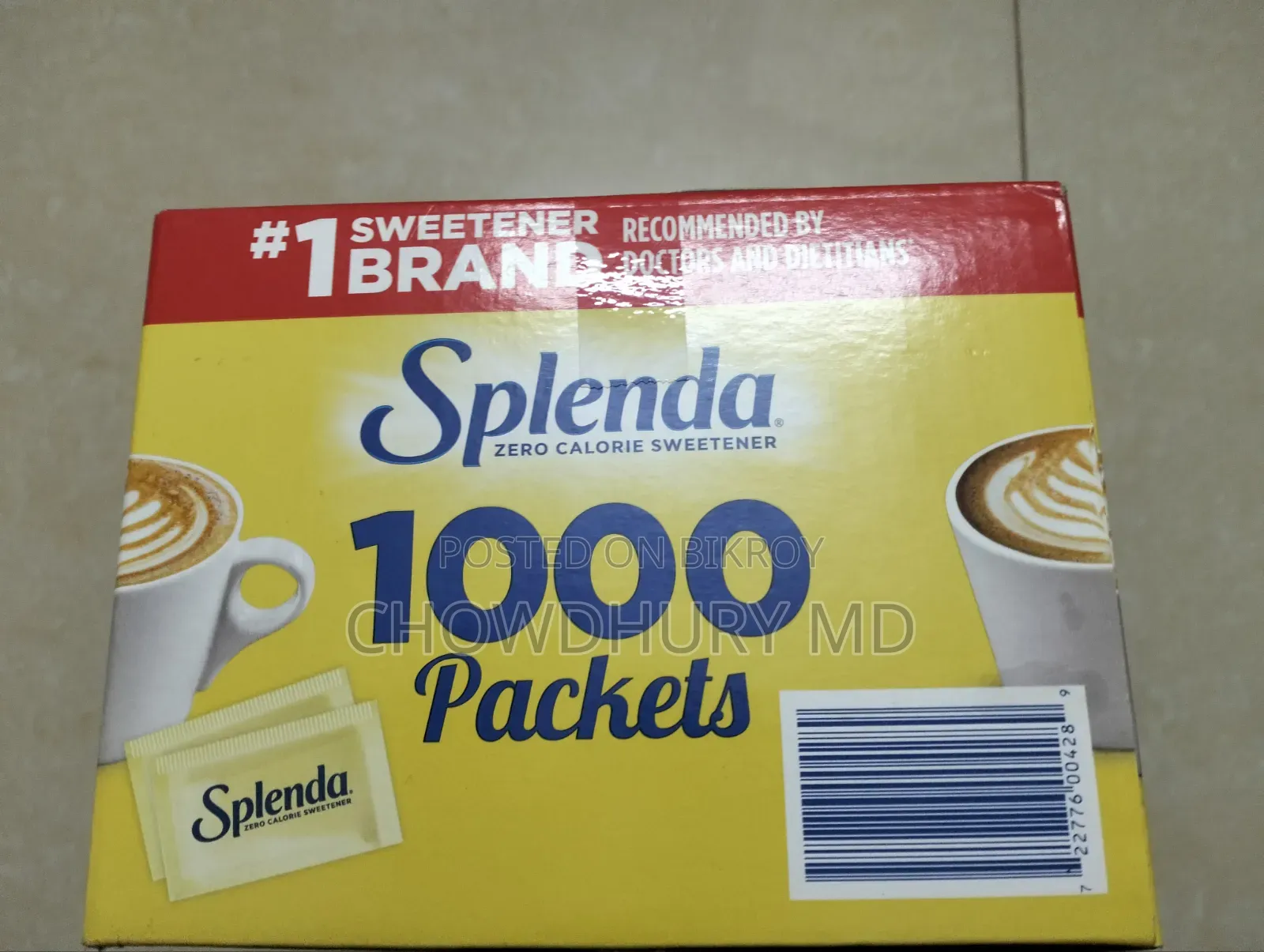 Splenda Zero Calorie Sweetener 1000 Packet (Imported for USA)