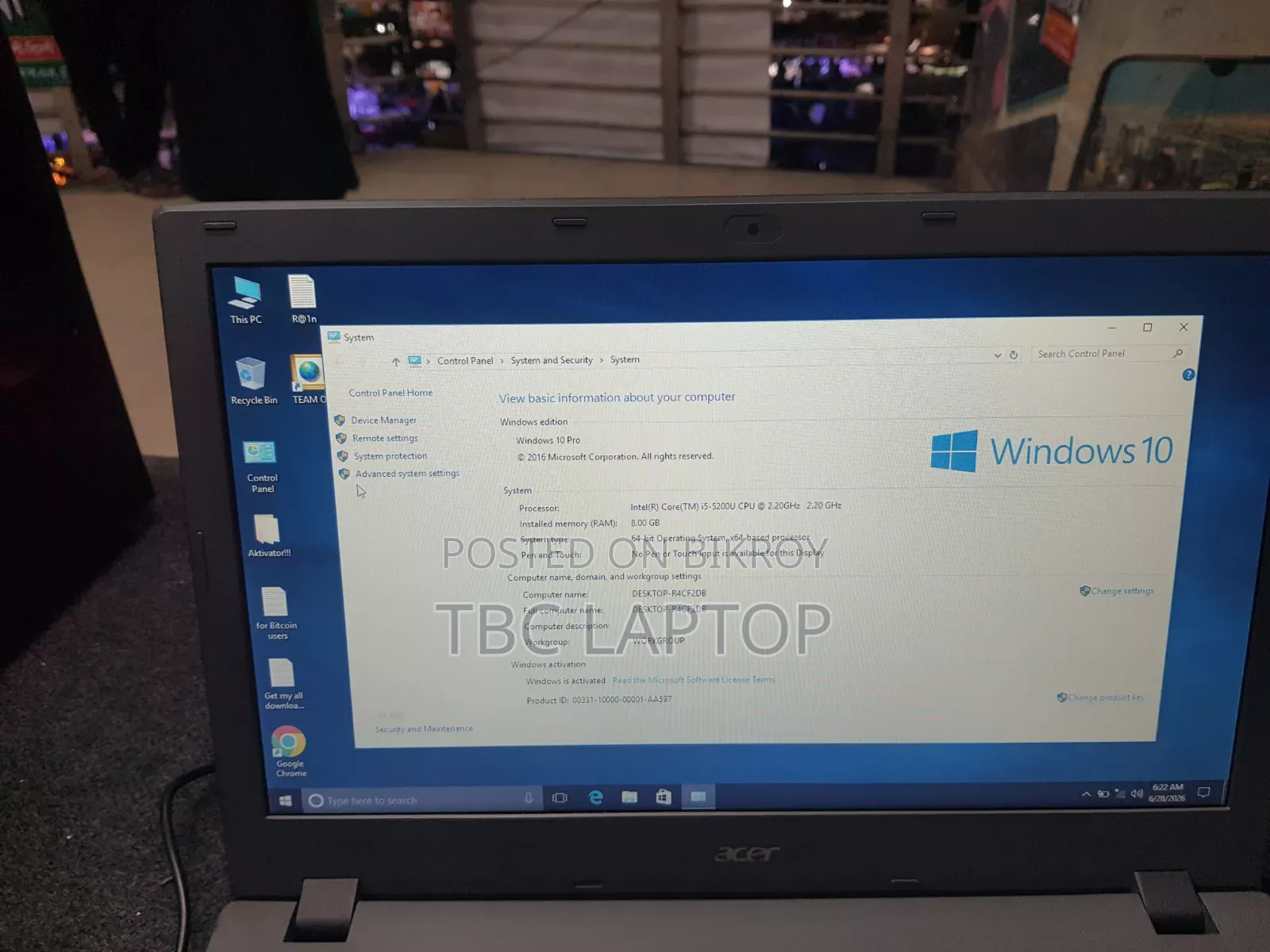 Laptop Acer Aspire E5-573 8GB Intel Core I5 HDD 128GB