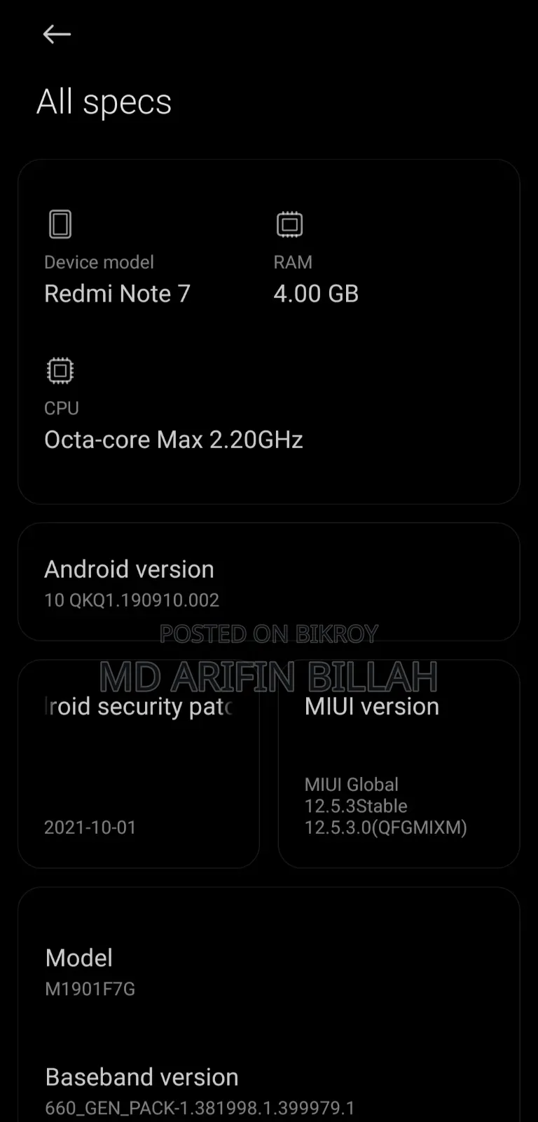 Xiaomi Redmi Note 7 128 GB Blue