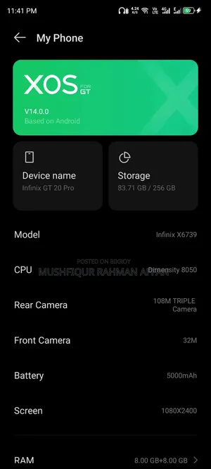 Infinix GT 10 Pro 256 GB Black