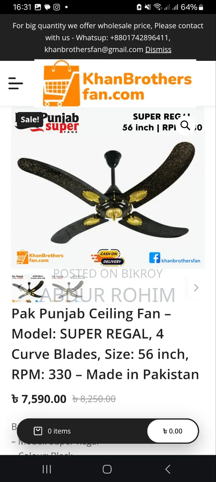 Original Pakistani Fan