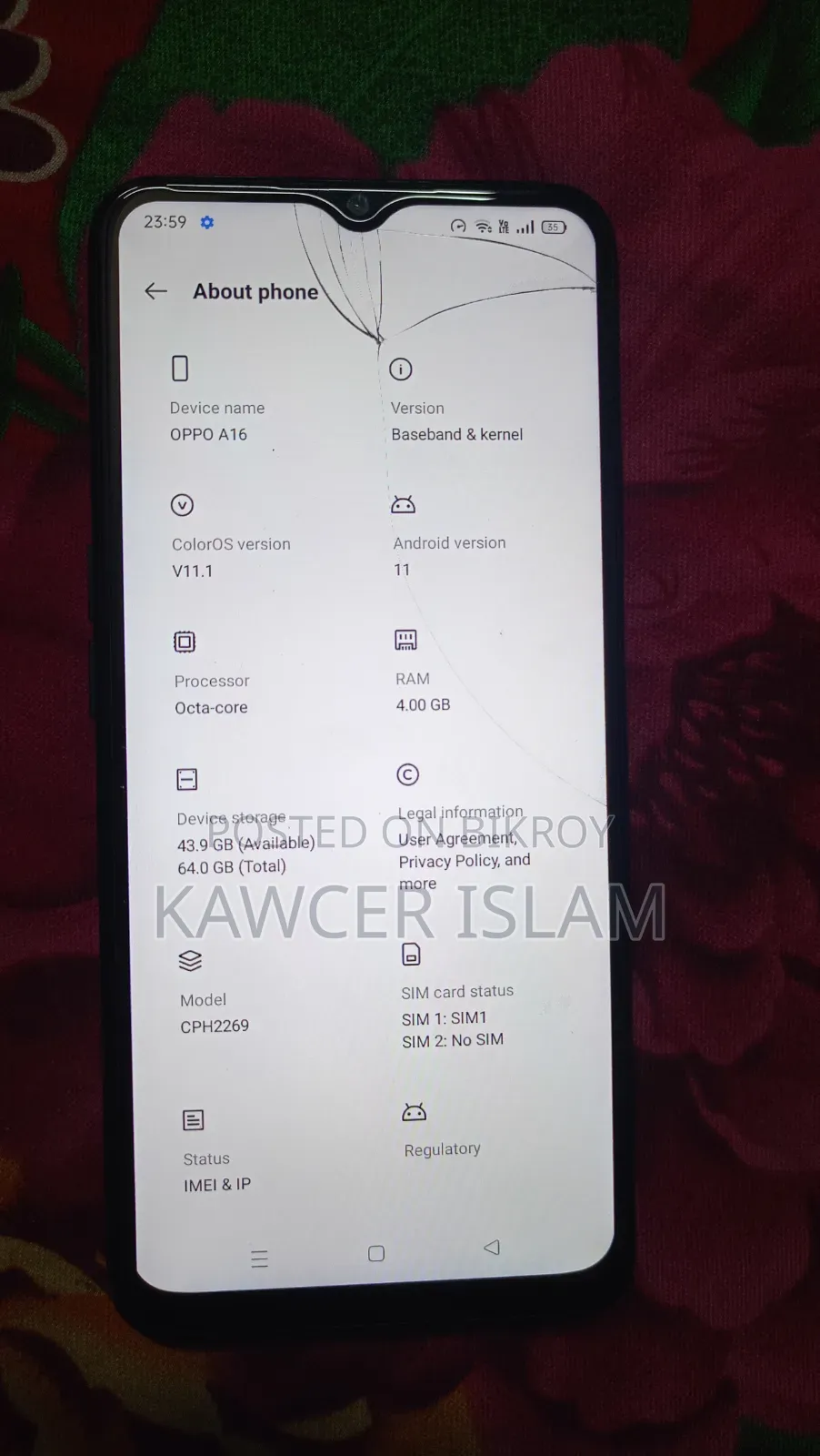 Oppo A16 64 GB Black