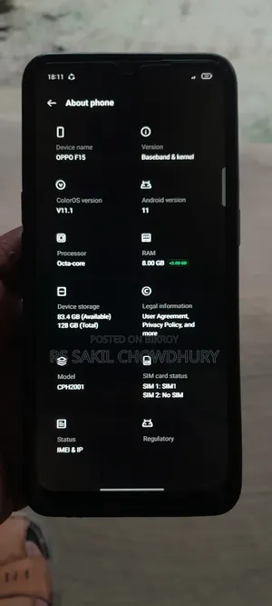 Oppo F15 128 GB Blue
