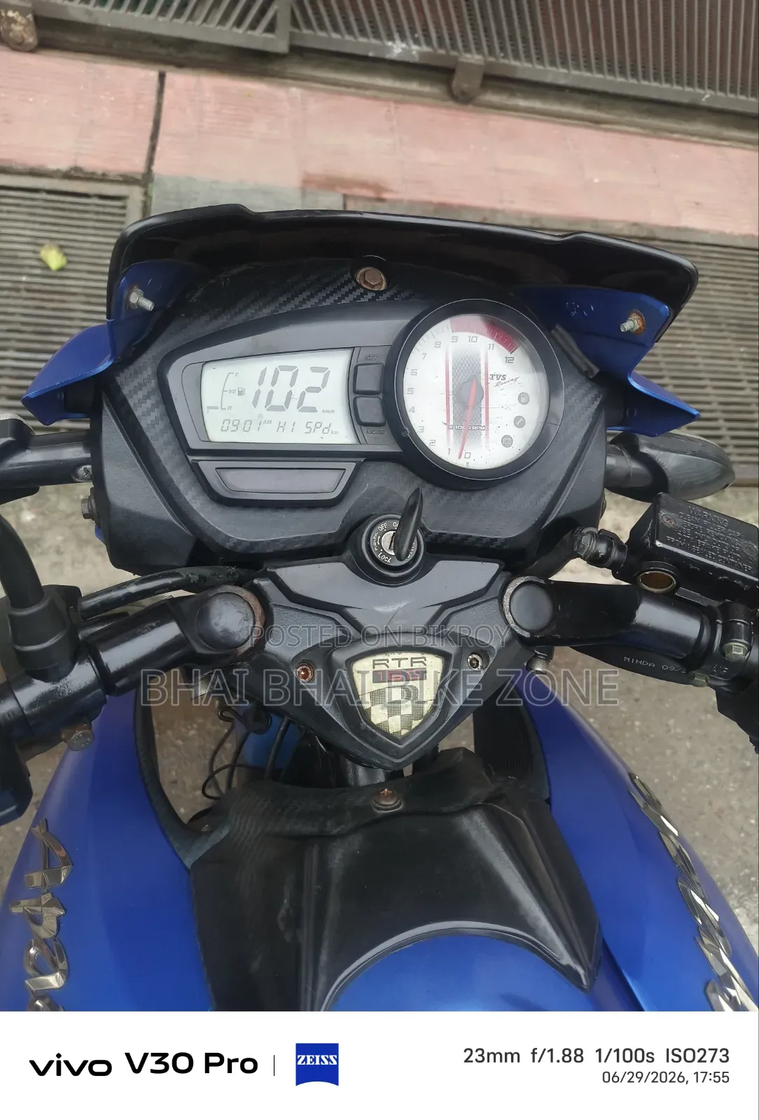 নিউ টিভিএস এপাচি আরটিআর ১৬০ ২ভি ২০২০ ব্লু