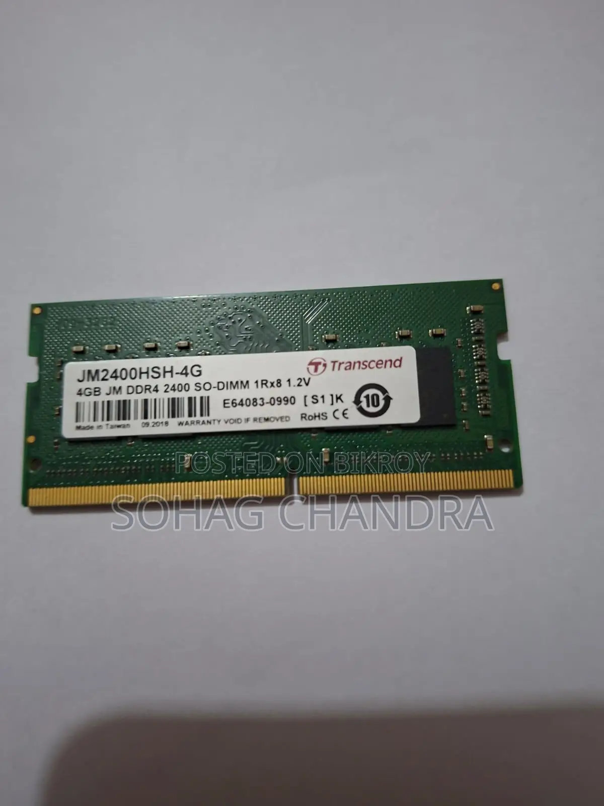 Transcend & Goldkey DDR4 4+4 8GB Laptop RAM