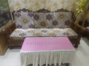 Five-Seater Wooden Sofa with Table for Sale