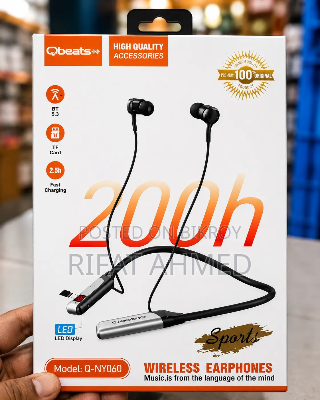 Qubits Wireless Bluetooth Neckband | 7 Days Battery Backup | New