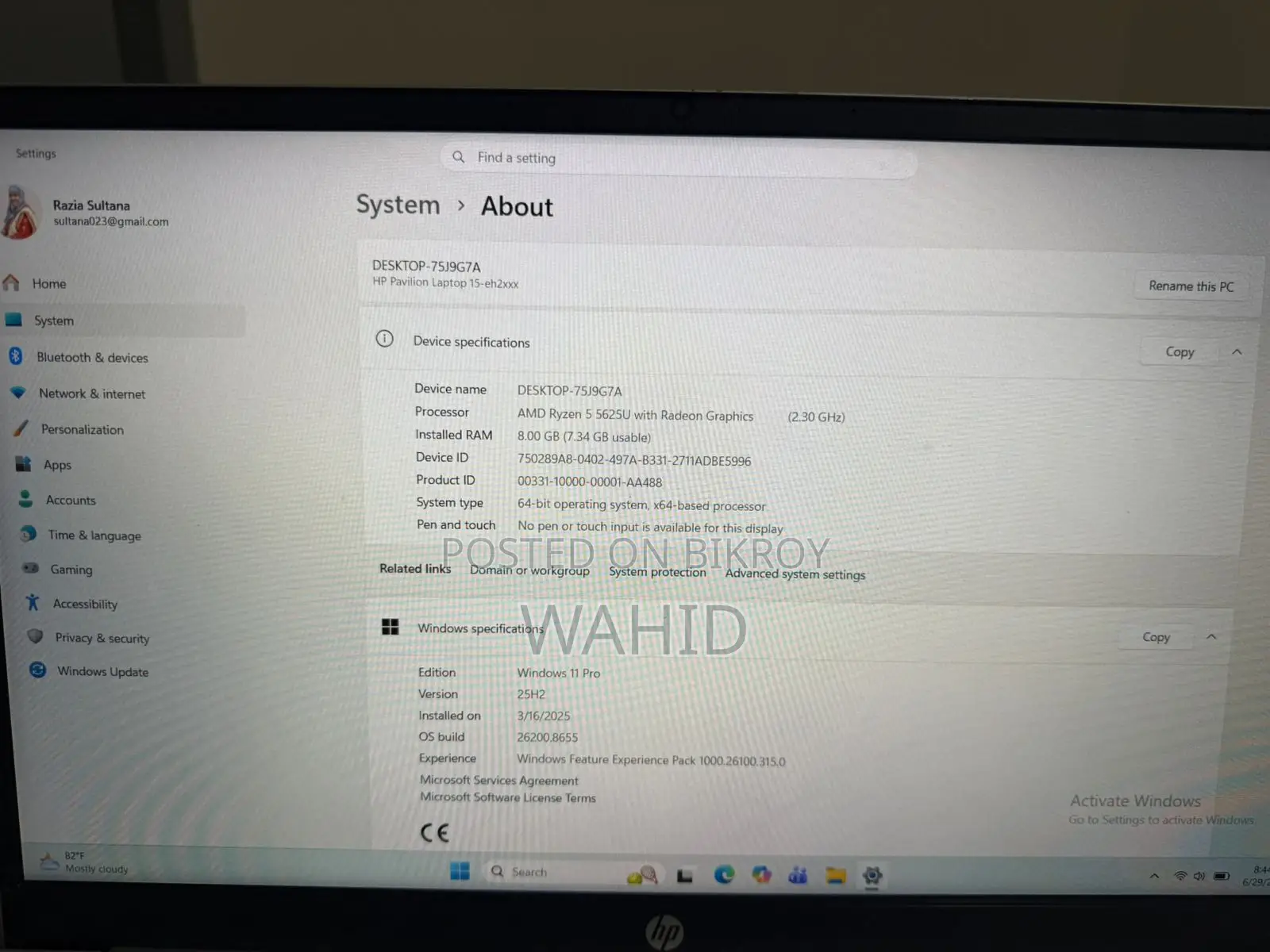 Laptop Dell 8GB AMD Ryzen 5 HDD+SSD 500GB