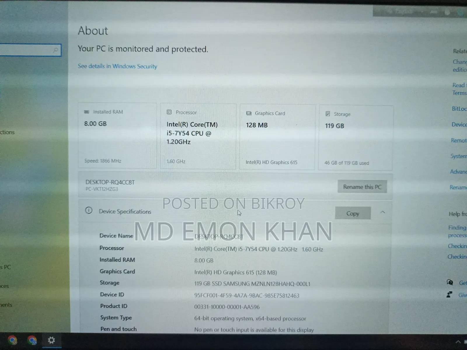 Laptop NEC 8GB Intel Core i5 SSD 128GB