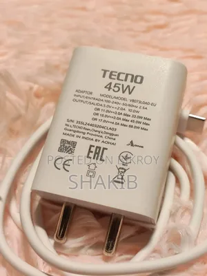Tecno Original 45w Fast Charger