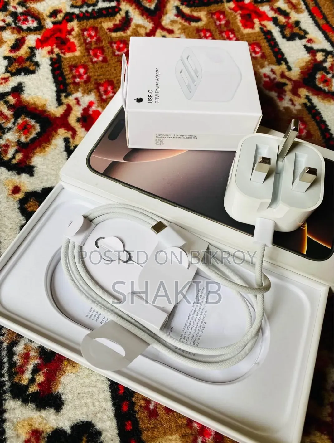 Apple 20w Adapter With iPhone 16 Pro Max Original Cable