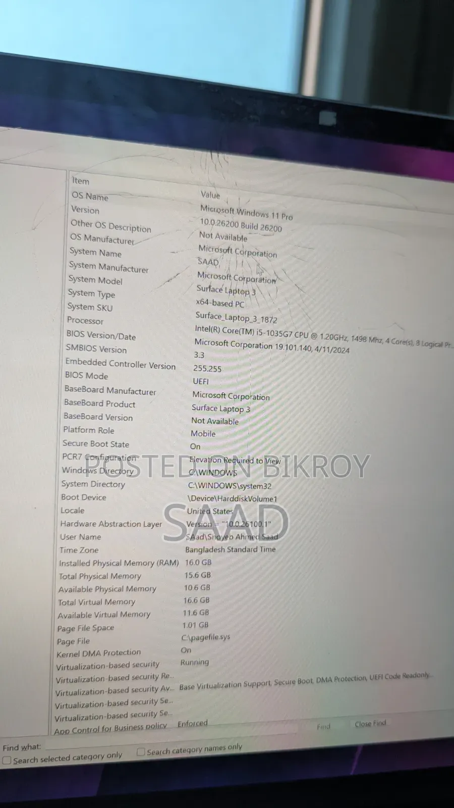 Laptop Microsoft Surface 3 16GB Intel Core I5 SSD 512GB
