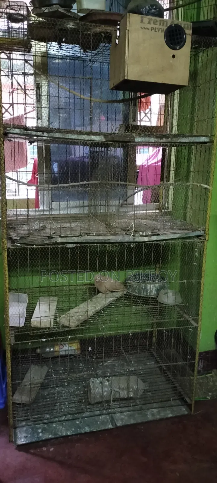 A four-story cage will be sold