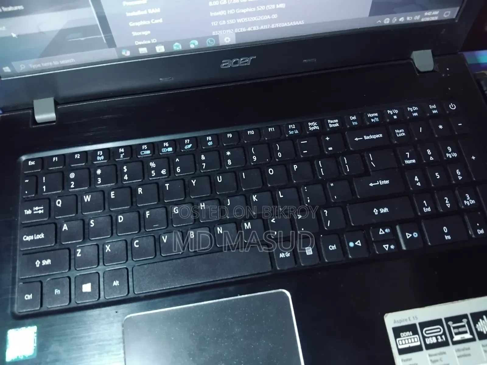 Laptop Acer Aspire 1 8GB Intel Core I3 SSD 128GB
