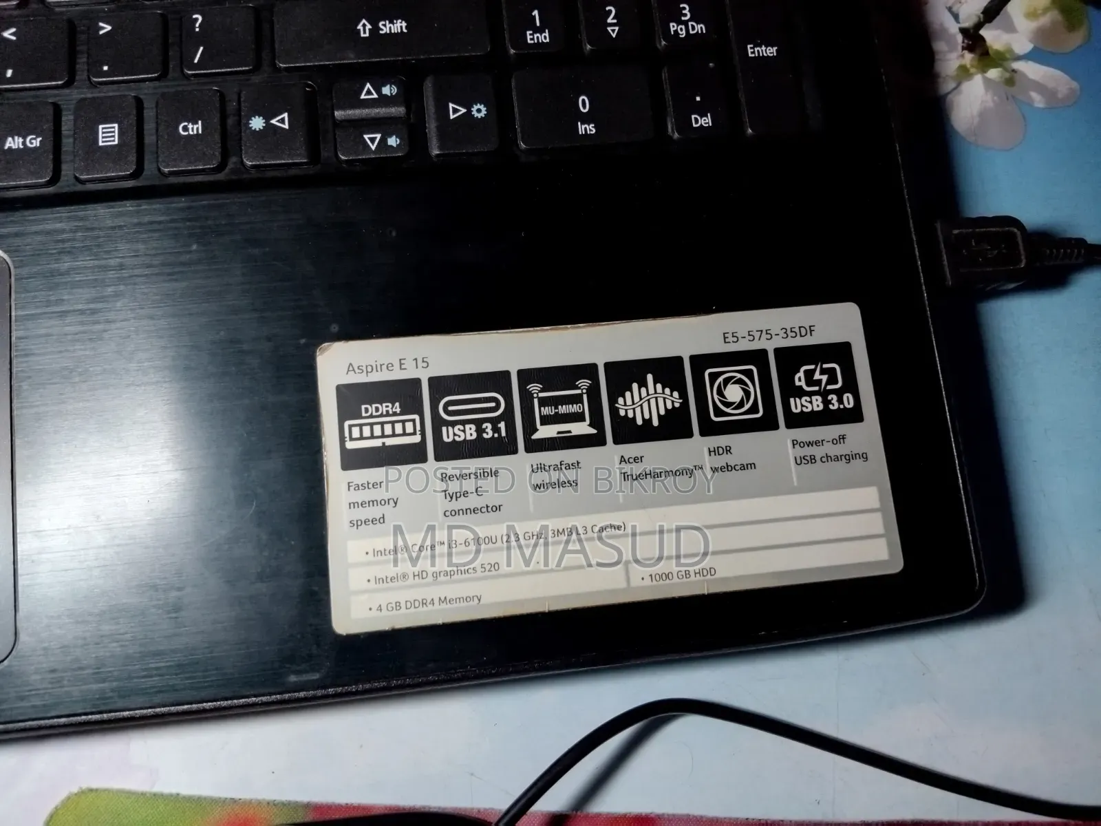 Laptop Acer Aspire 1 8GB Intel Core I3 SSD 128GB