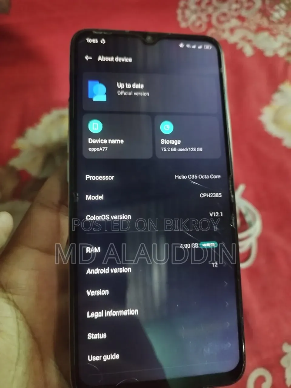 Oppo A77 128 GB Orange