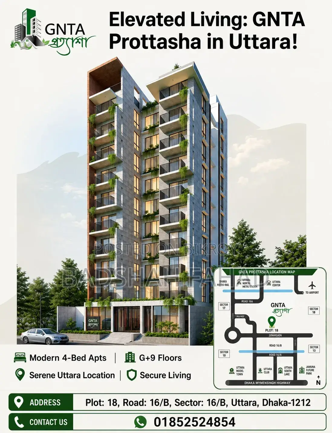 4-bedroom Apartment in Prattasha, Uttara for Sale