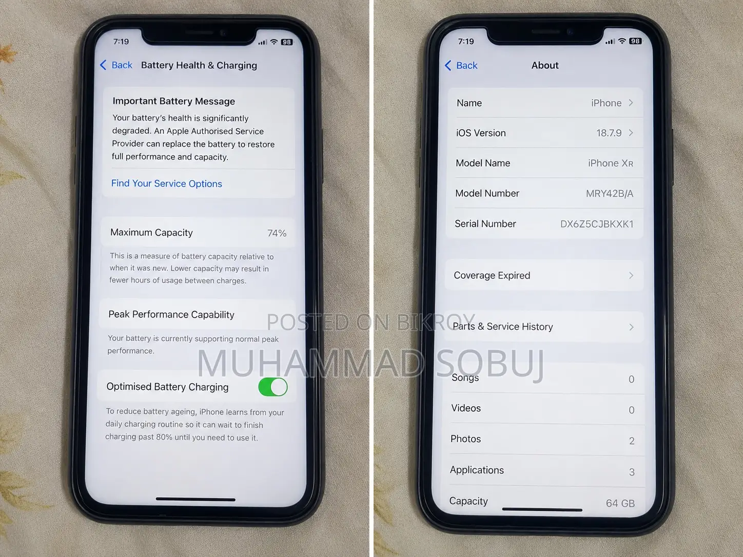 Apple iPhone XR 64 GB Gray