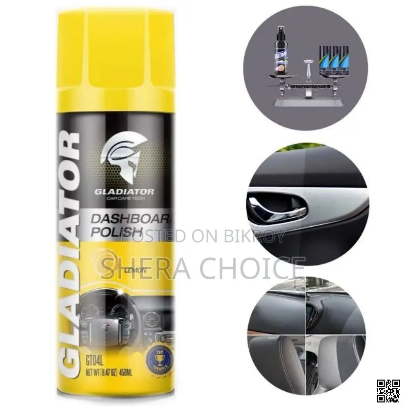 Gladiator Dashboard Polish - 450 Ml, Car Motorbike Leather, Plastic,